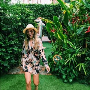 Free People Tropical Print Blouse